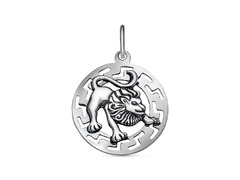 Серебряная подвеска «Лев» с резным орнаментом